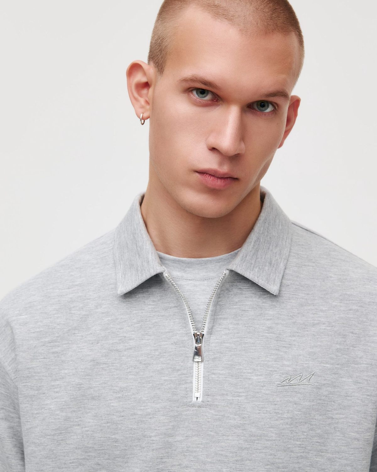 Джемпер с воротником на молнии Pure Nikasport, M5CLP33-GRY/MLG, цвет серый меланж