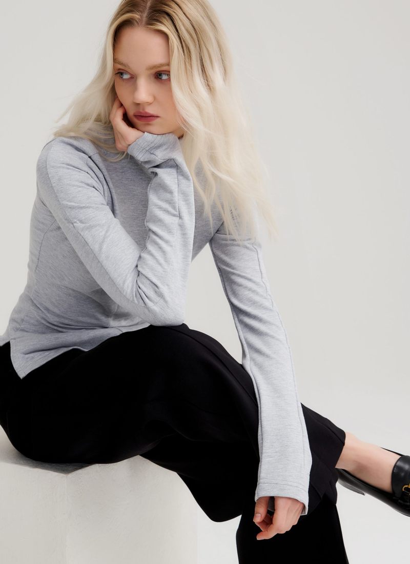 Лонгслив Slim Pure Nikasport, W5CLP48-GRY, цвет серый
