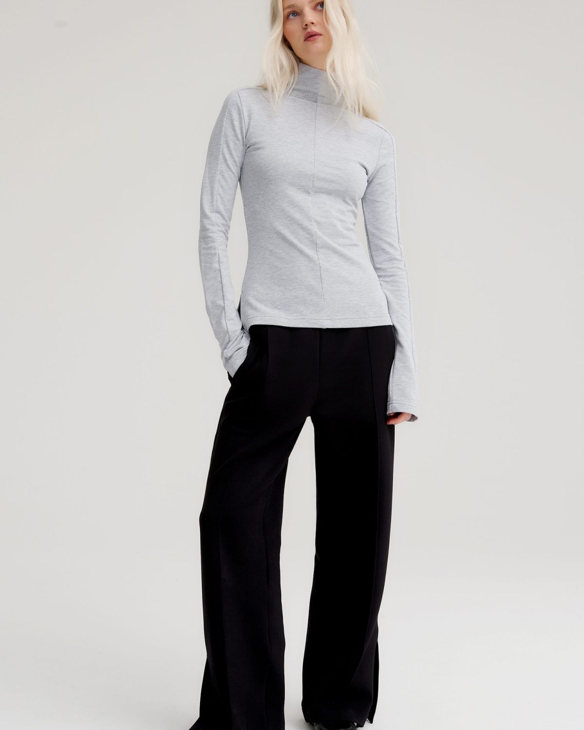 Лонгслив Slim Pure Nikasport, W5CLP48-GRY, цвет серый