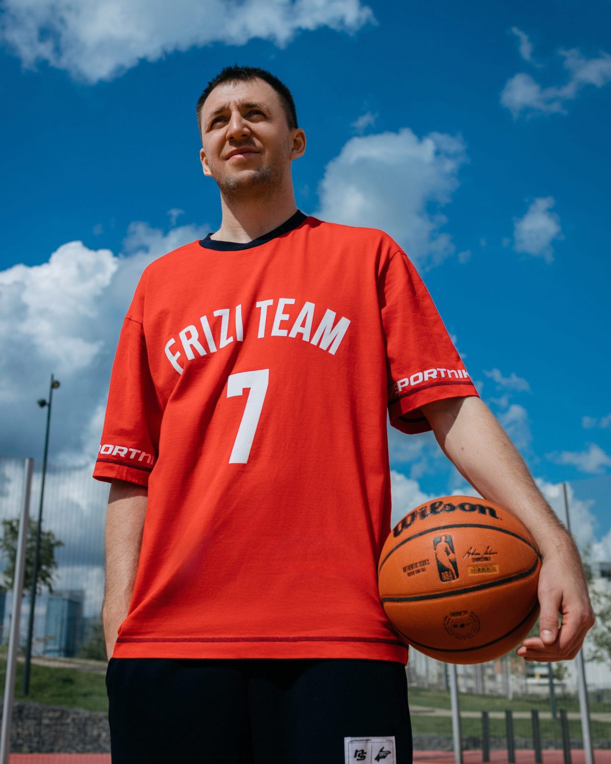 Футболка Oversize Friziteam Nikasport, FZ12-MT77-RED, цвет красный