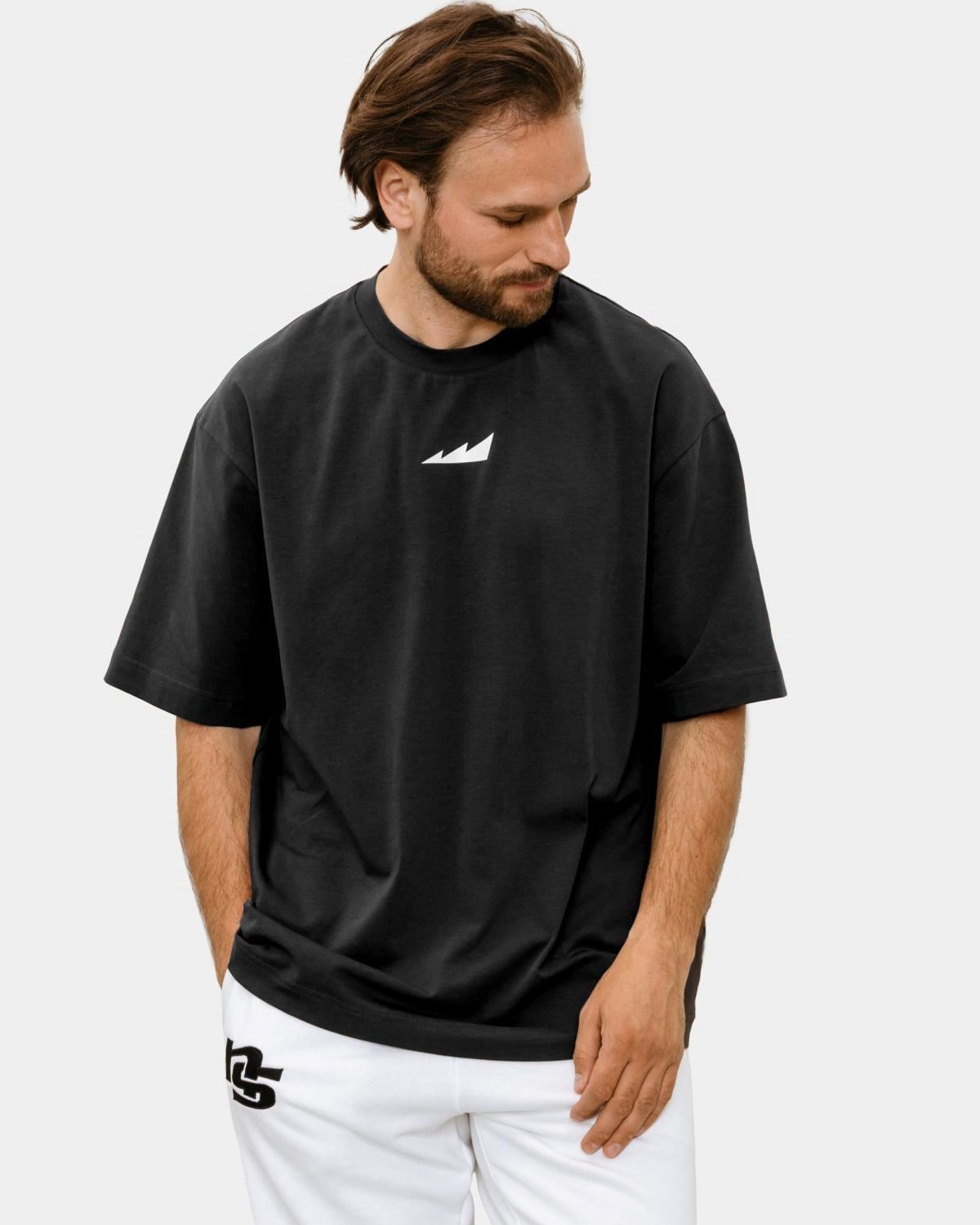 Футболка Oversize Black & White Nikasport, BW12-M11-BLK, цвет черный