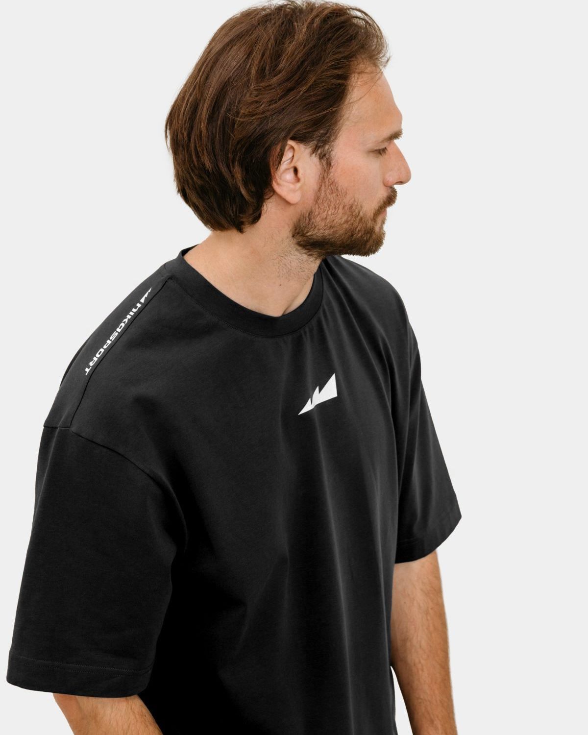 Футболка Oversize Black & White Nikasport, BW12-M11-BLK, цвет черный