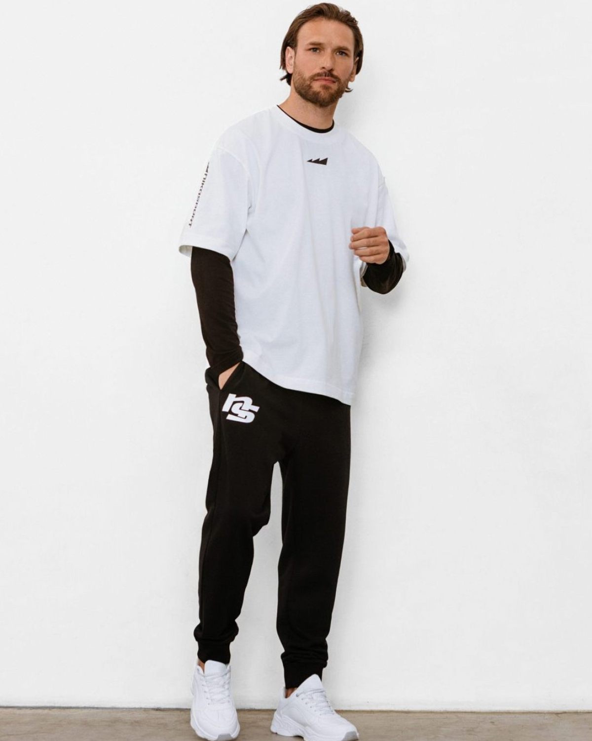 Футболка Oversize Black & White Nikasport, BW12-M62-WHT, цвет белый