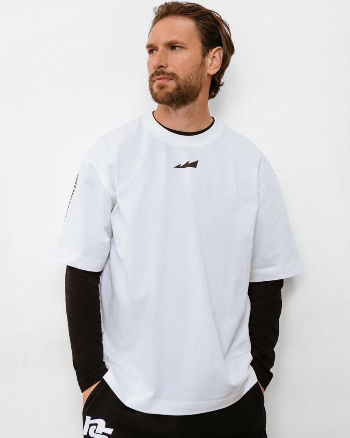 Футболка Oversize Black & White Nikasport, BW12-M62-WHT, цвет белый