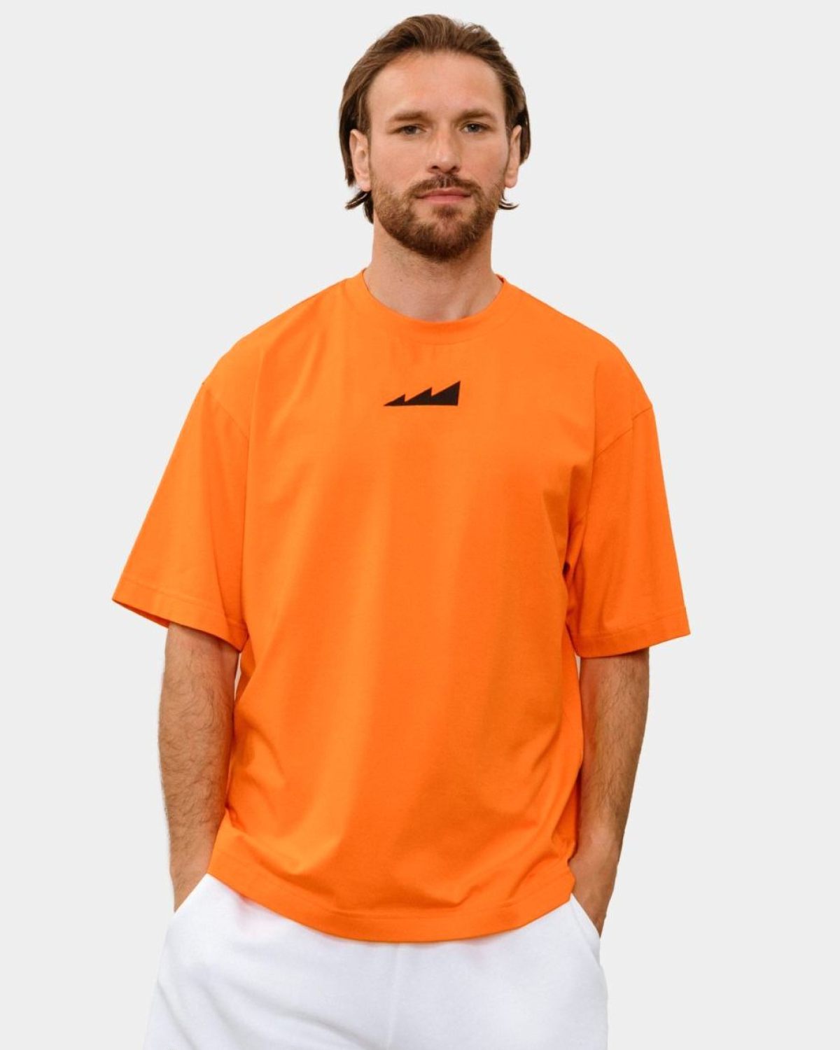 Футболка Oversize Beige&Grey Nikasport, BG12-M11-ORG, цвет оранжевый