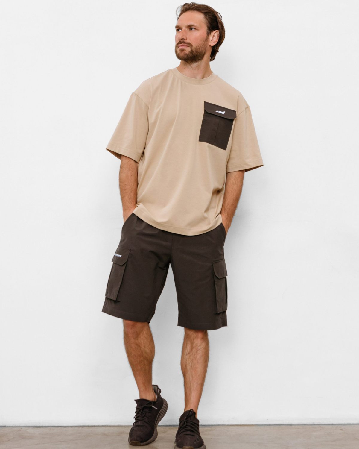 Шорты карго Oversize Beige&Grey Nikasport, BG58-M82-DRK/GRY, цвет темно-серый