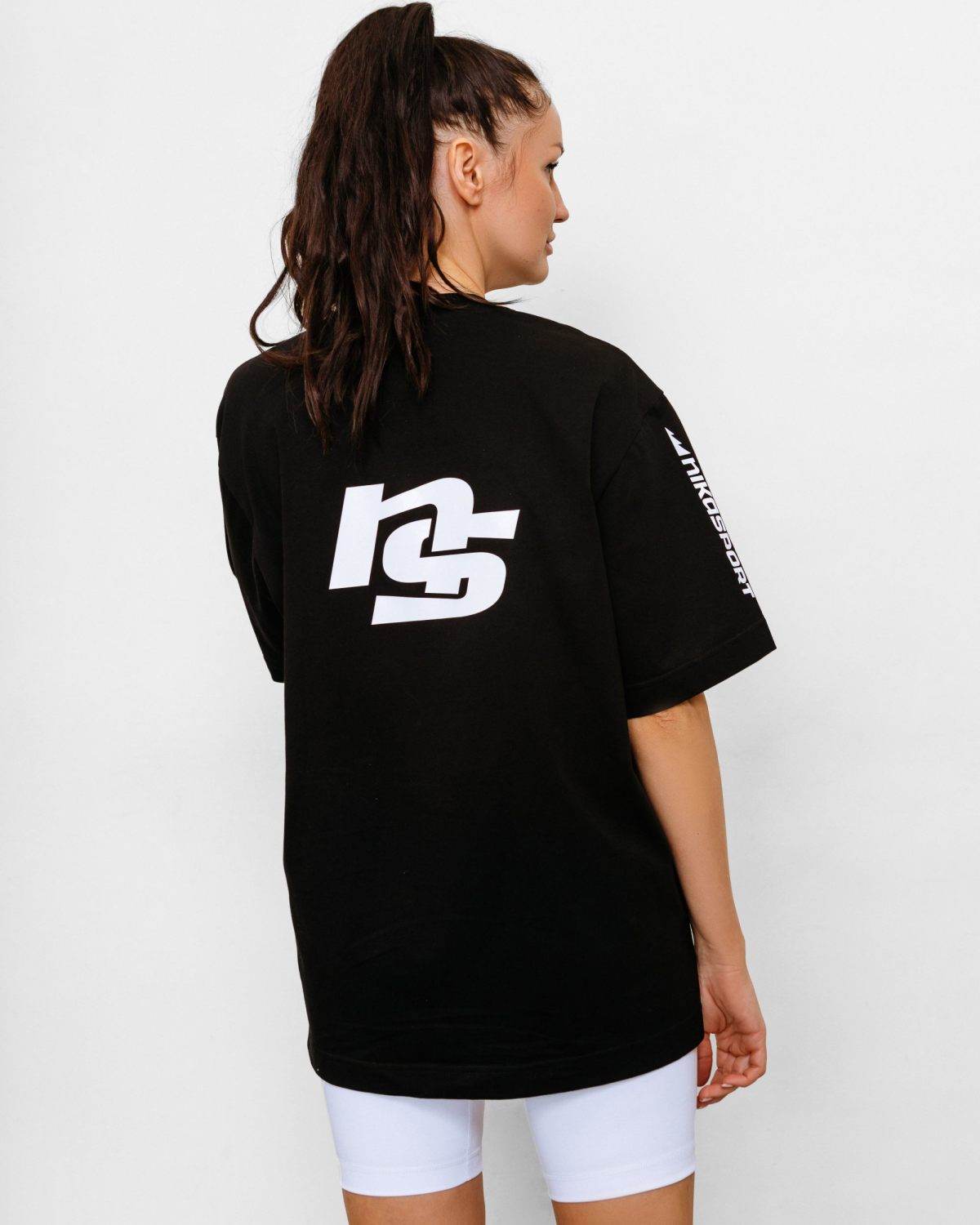 Футболка Oversize Black & White Nikasport, BW12-W32-BLK, цвет черный