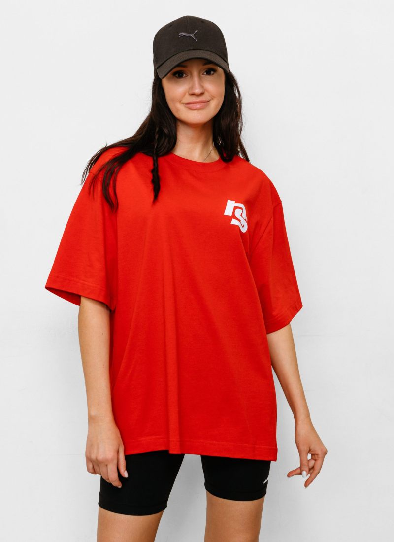 Футболка Oversize Black & White Nikasport, BW12-W22-RED, цвет красный