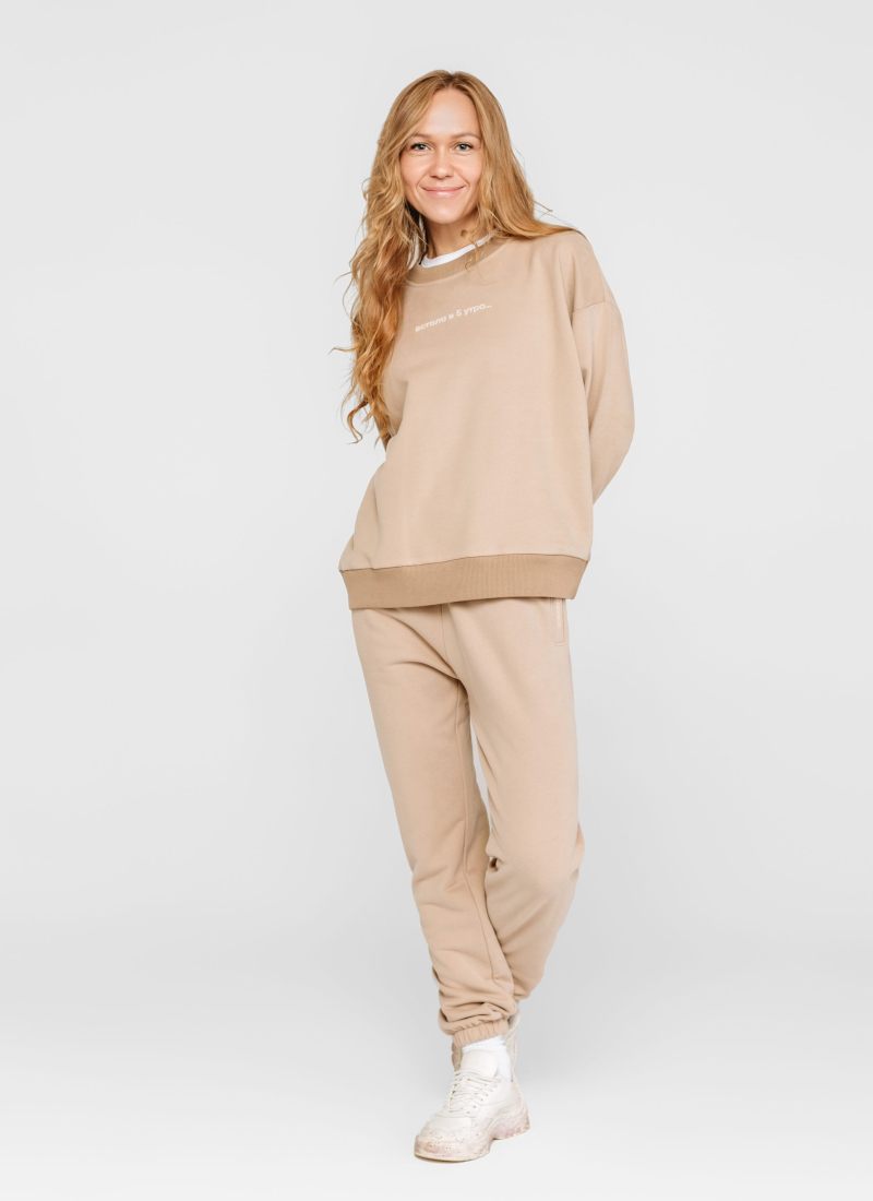 Брюки джоггеры Хоккейные мамы Nikasport, HM54-W99-LAT, цвет латте