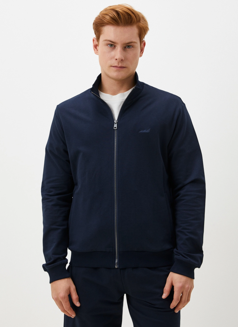 Джемпер с воротником стойкой на молнии Classic Nikasport, M5CL314-DRK/BLU, цвет темно-синий