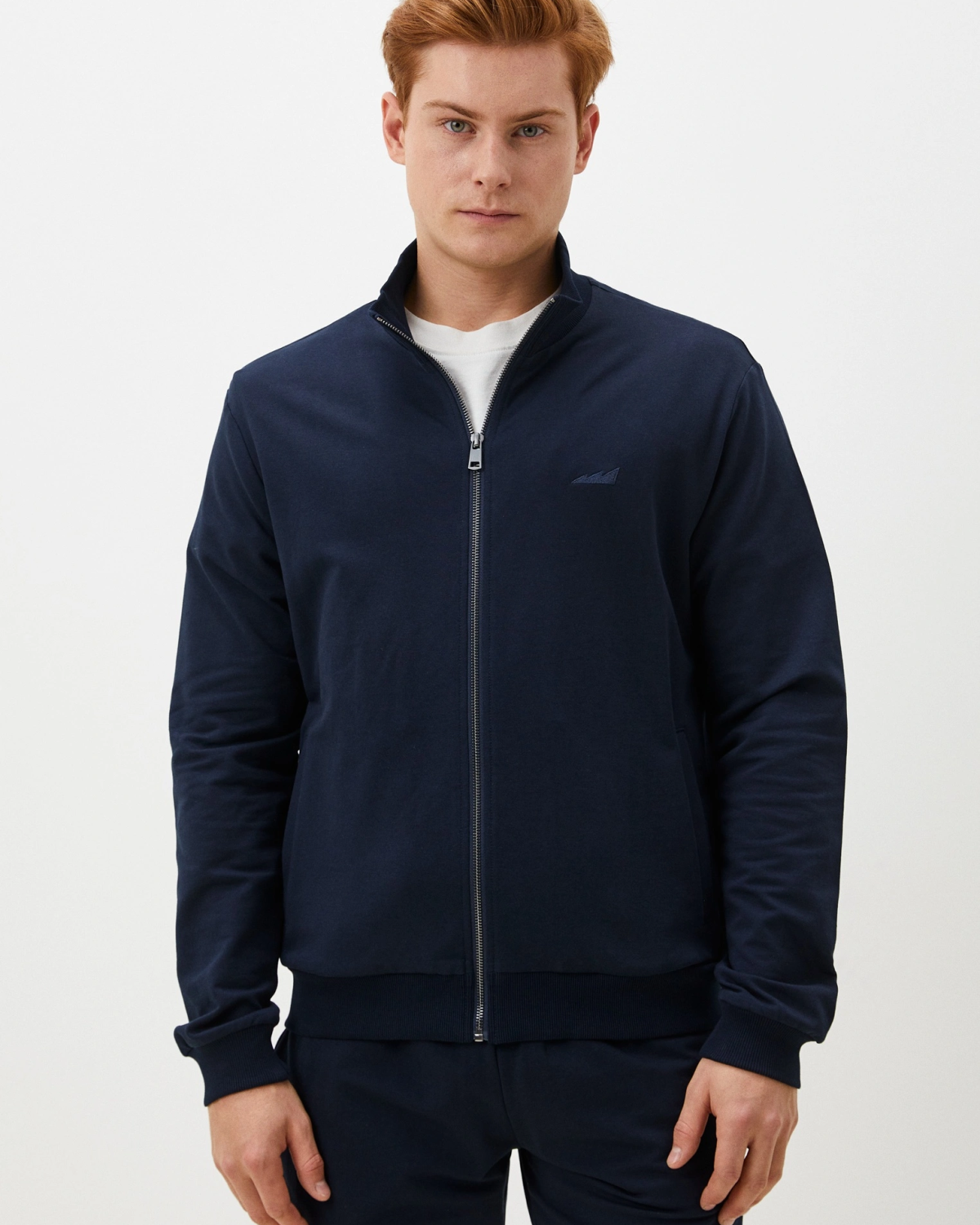 Джемпер с воротником стойкой на молнии Classic Nikasport, M5CL314-DRK/BLU, цвет темно-синий