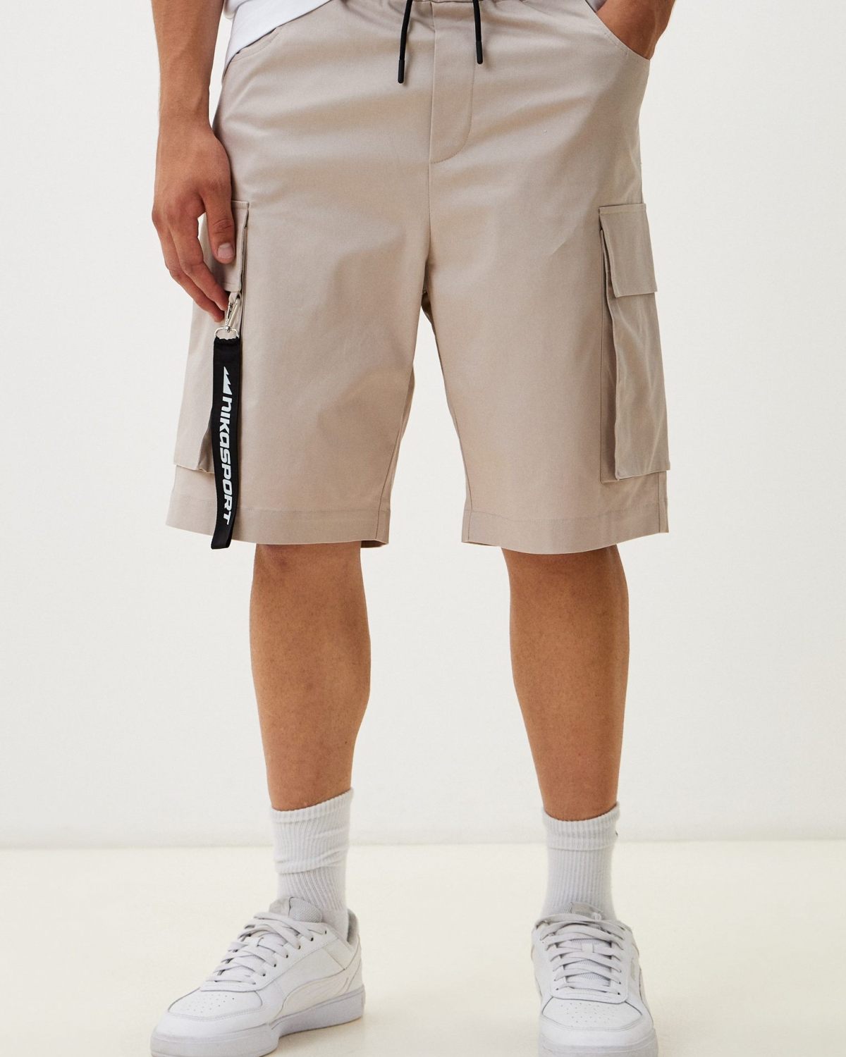 Шорты карго Oversize I’m the art Nikasport, M4ITA94-LGT/BGE, цвет светло-бежевый