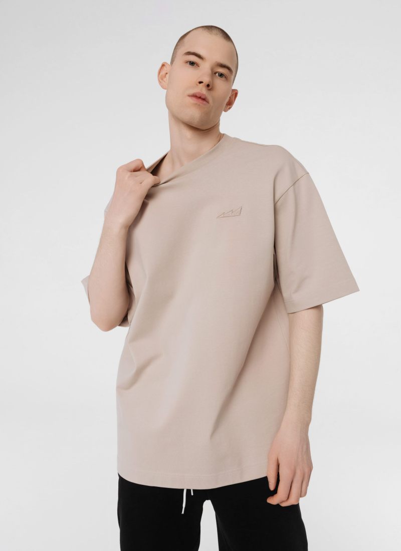 Футболка Oversize из плотного хлопка Classic Nikasport, CL12-M11-BGE, цвет бежевый