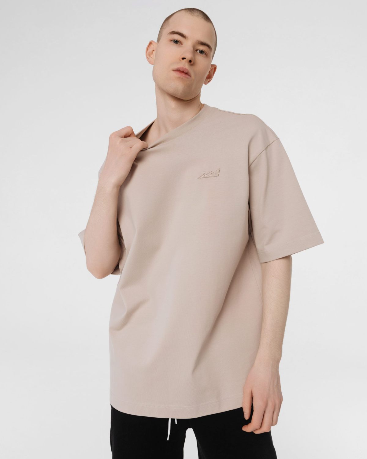 Футболка Oversize из плотного хлопка Classic Nikasport, CL12-M11-BGE, цвет бежевый