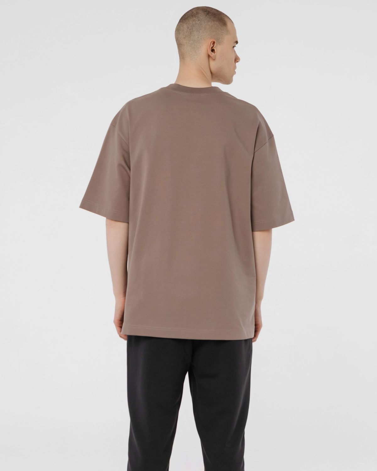 Футболка Oversize из плотного хлопка Classic Nikasport, CL12-M11-COF, цвет кофейный