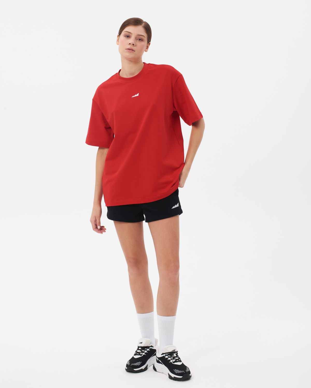 Футболка Oversize Black & White Nikasport, W4BW43-RED, цвет красный
