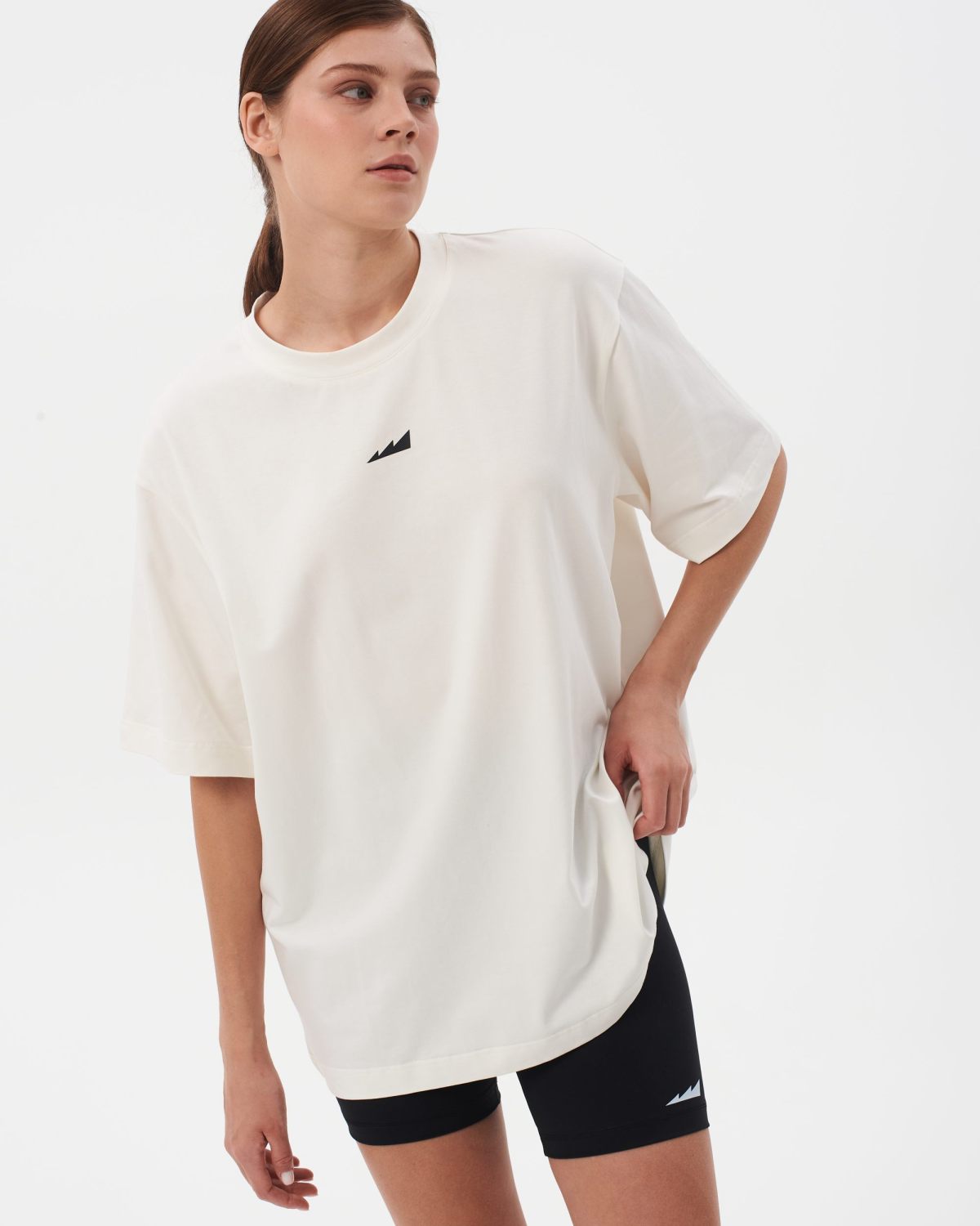 Футболка Oversize Black & White Nikasport, W4BW43-ECR, цвет экрю