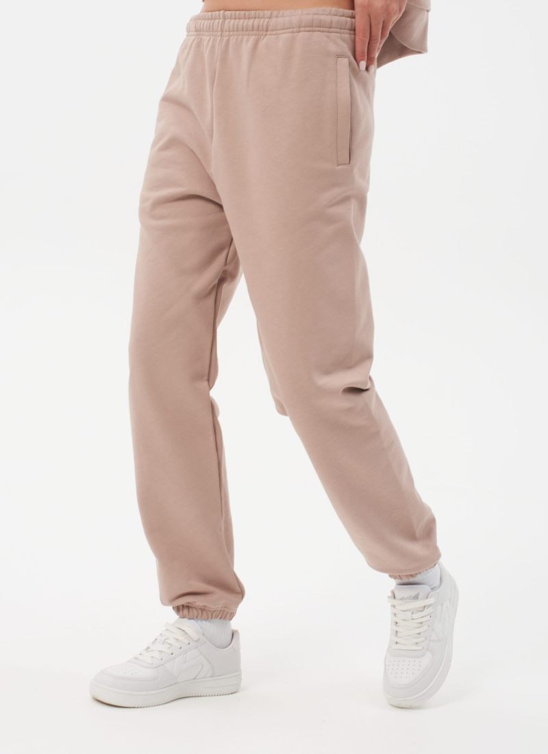 Брюки спортивные Classic с контрастным логотипом Nikasport, W5CL83-BGE/KL, цвет бежевый с контрастным логотипом