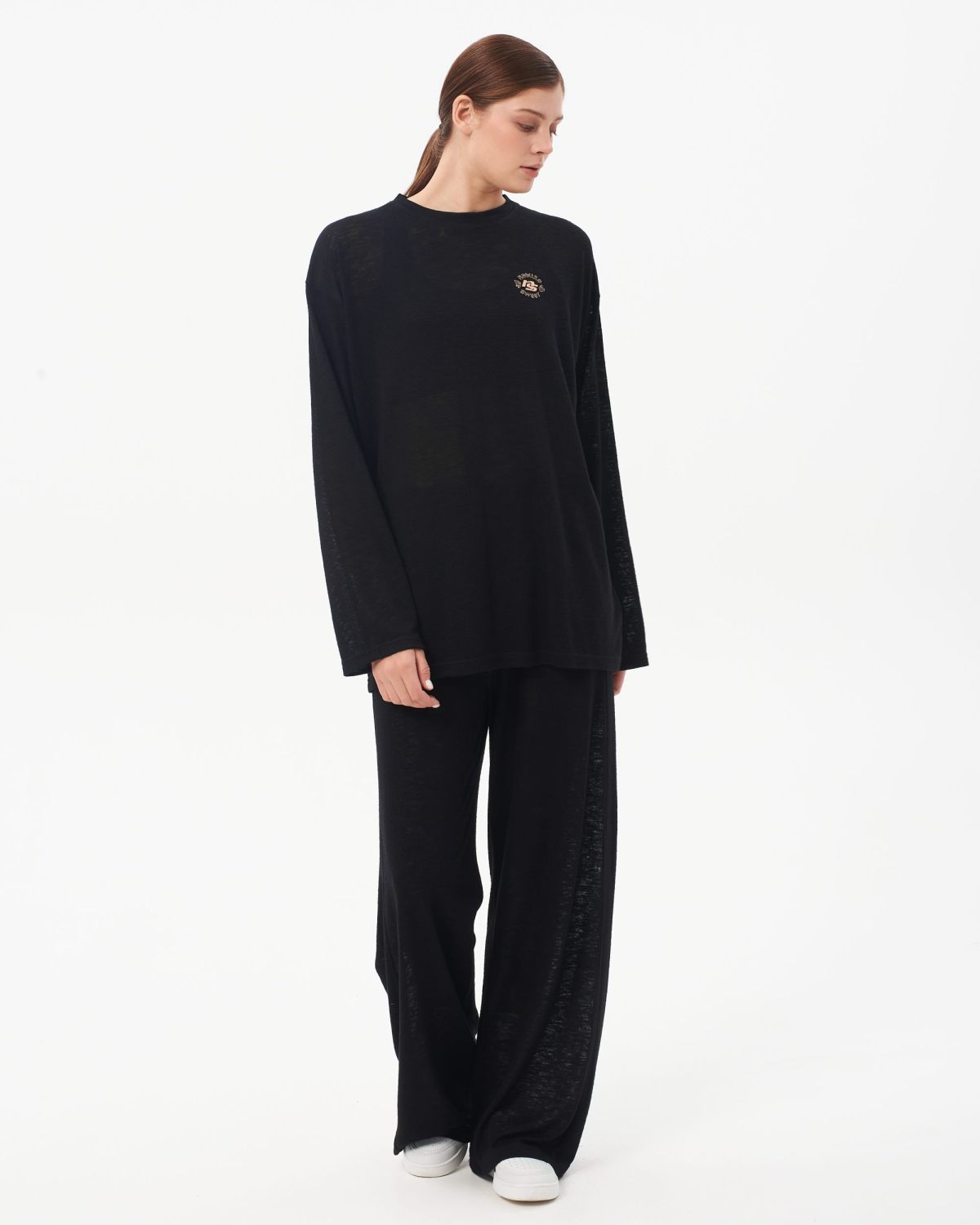 Лонгслив Oversize прозрачный Sweet nature Nikasport, W4SN44-BLK, цвет черный