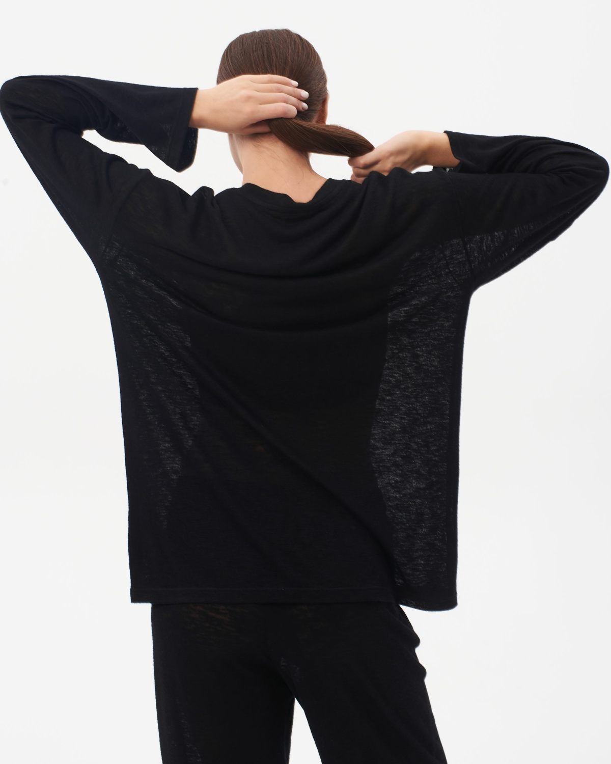Лонгслив Oversize прозрачный Sweet nature Nikasport, W4SN44-BLK, цвет черный