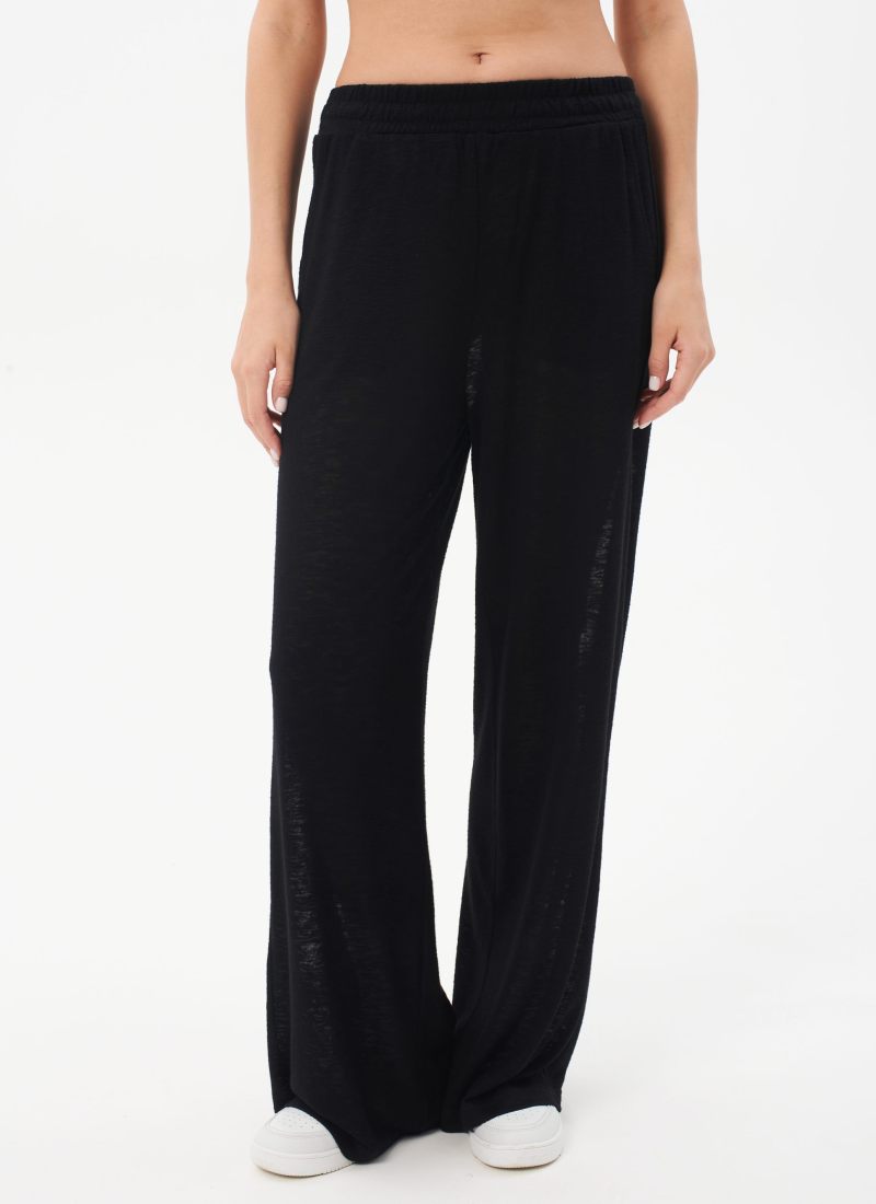 Брюки широкие прозрачные Sweet nature Nikasport, W4SN84-BLK, цвет черный