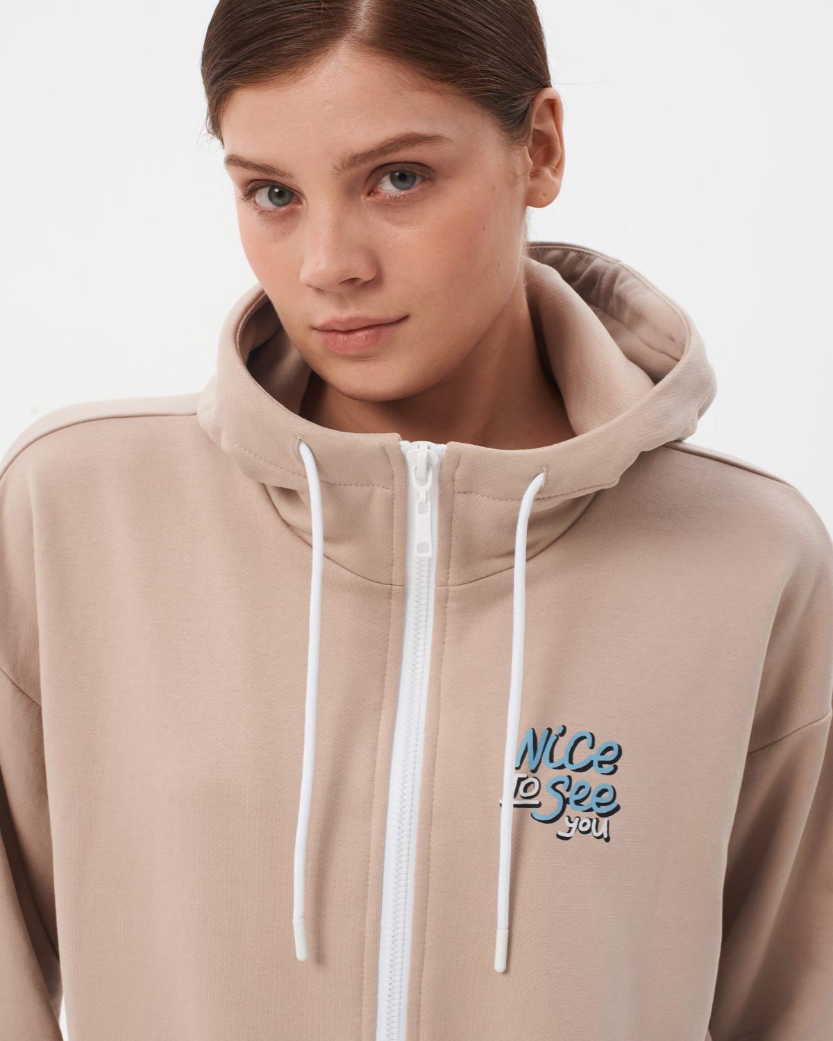 Худи на молнии Sweet nature Nikasport, W4SN34-CAP, цвет капучино