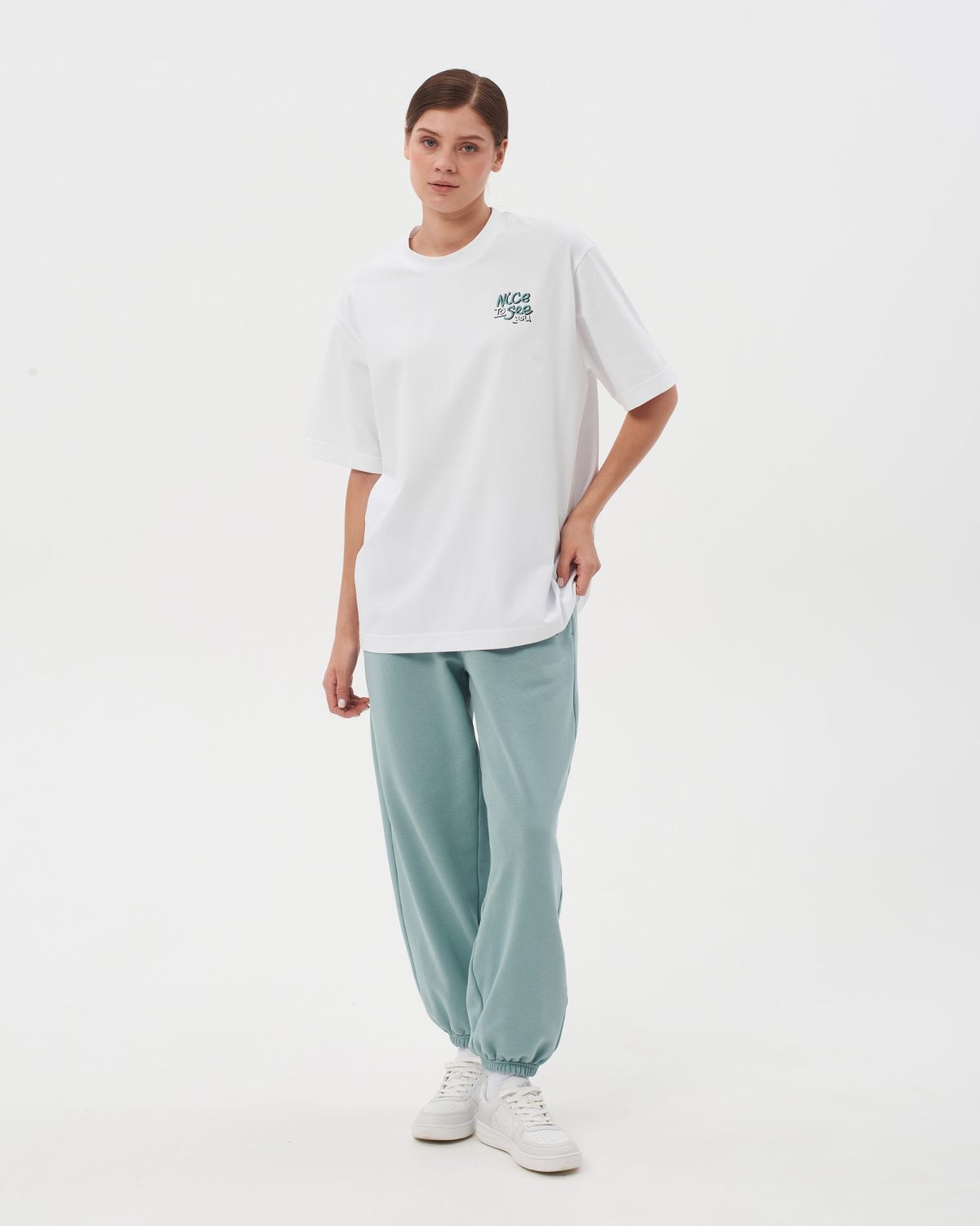 Футболка Oversize Sweet nature Nikasport, W4SN43-WHT, цвет белый