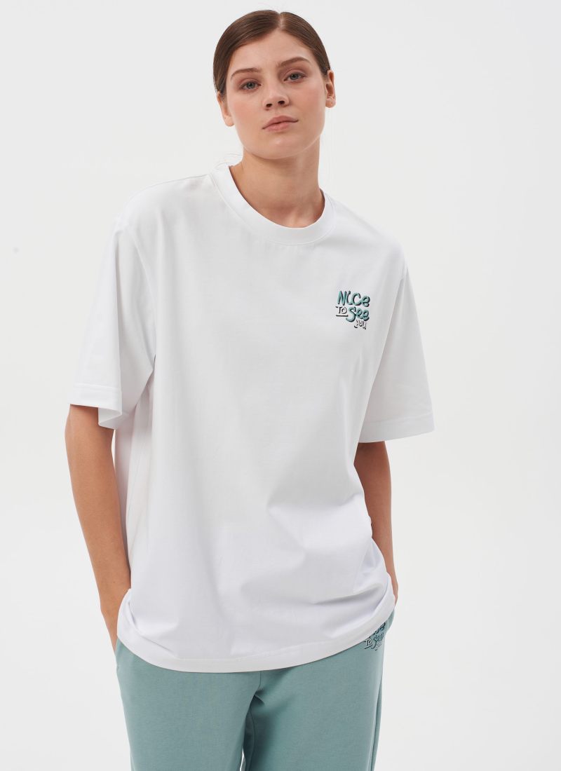 Футболка Oversize Sweet nature Nikasport, W4SN43-WHT, цвет белый