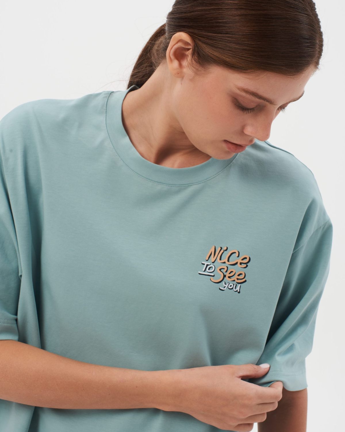 Футболка Oversize Sweet nature Nikasport, W4SN43-MNT, цвет мятный