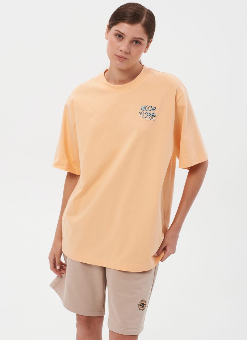 Футболка Oversize Sweet nature Nikasport, W4SN43-PEA, цвет персик
