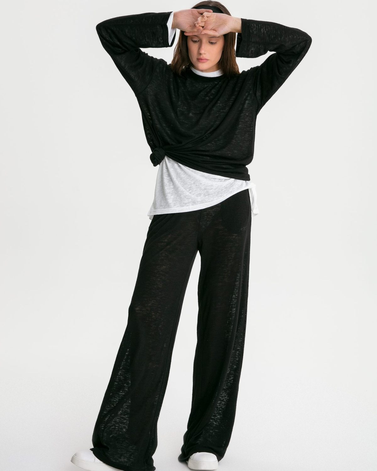 Брюки широкие полупрозрачные Softwear Nikasport, W4SFW811-BLK, цвет черный