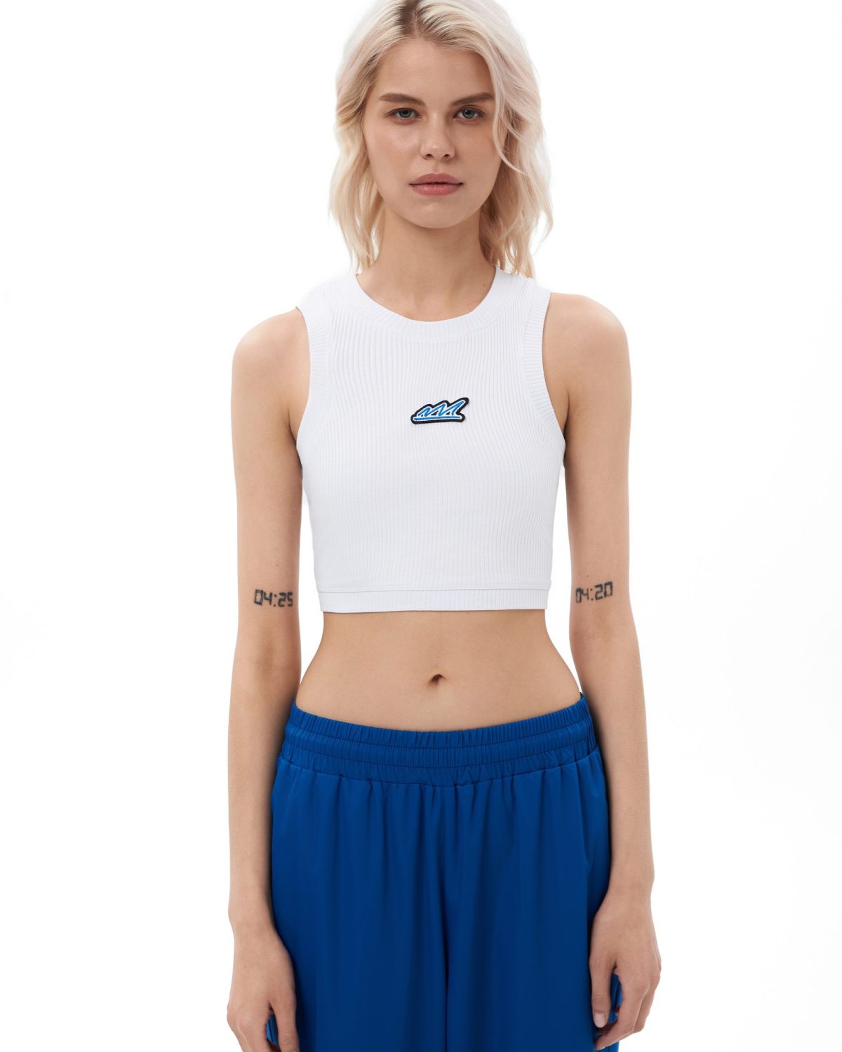 Укороченная майка Indigo Nikasport, W3IND62-WHT, цвет белый