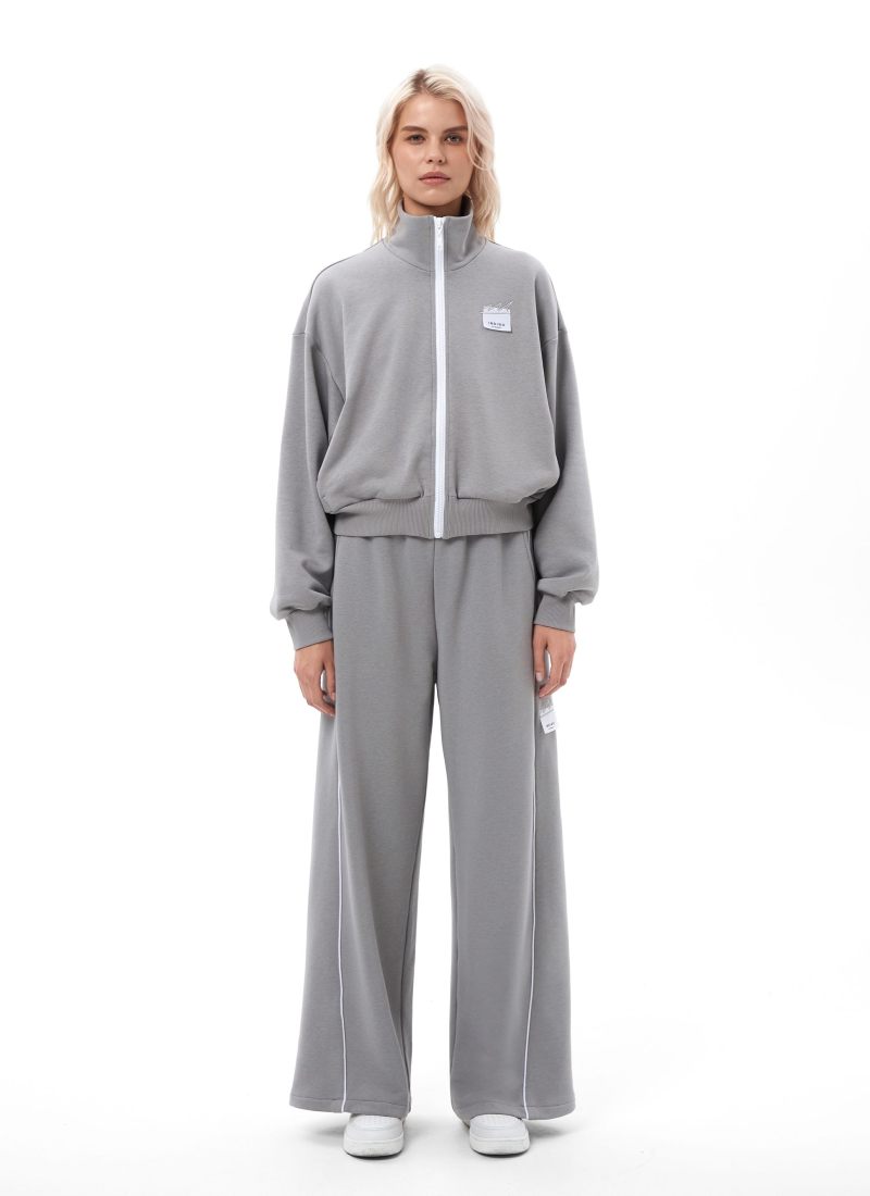 Джемпер с воротником стойкой на молнии Indigo Nikasport, W3IND32-GRY, цвет серый