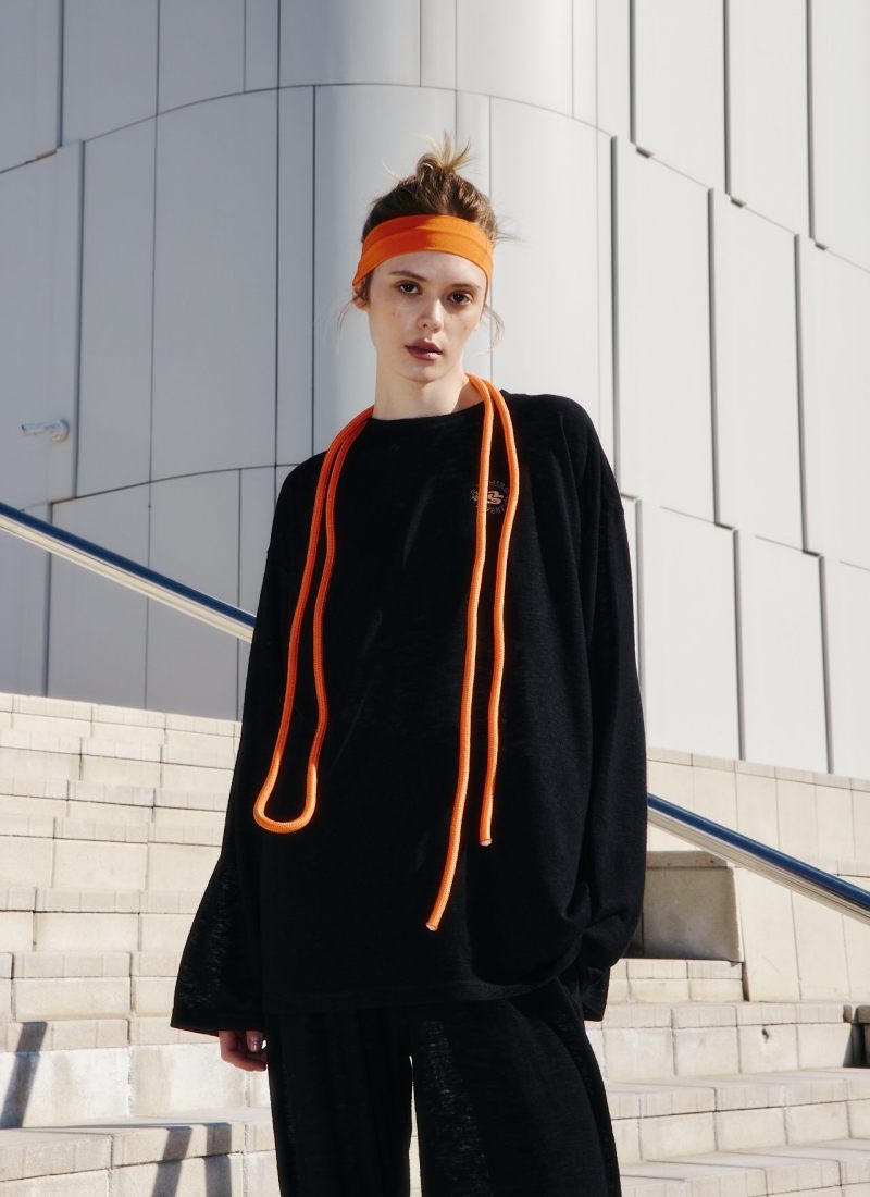 Лонгслив Oversize прозрачный Sweet nature Nikasport, W4SN44-BLK, цвет черный