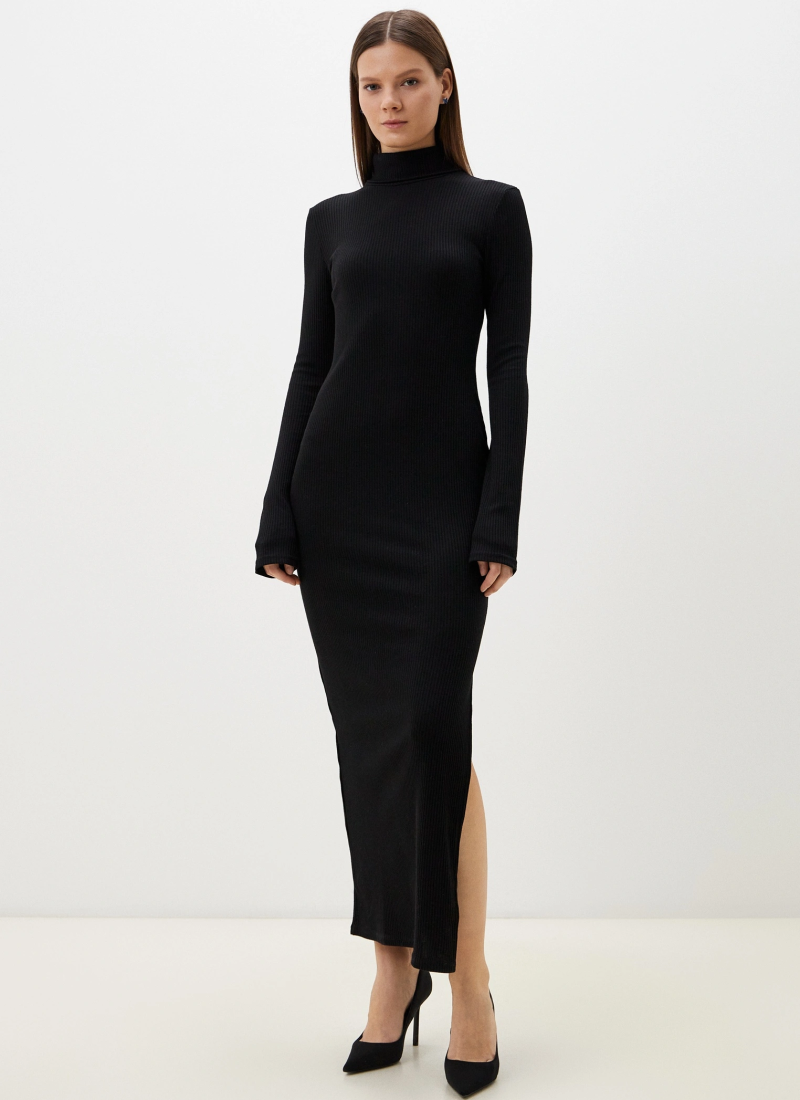 Платье длинное c разрезом_Slim infinity W BLK Nikasport, W2INF127-BLK, цвет черный